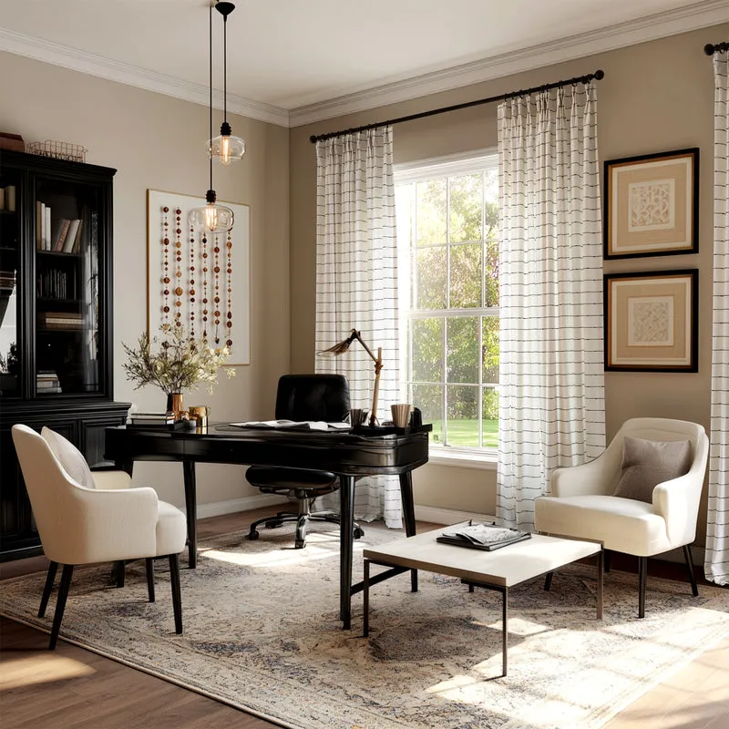 Elina Fine-Line Linen Curtains